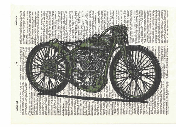 Artnwordz Harley Motorcycle Dictionary Page Pop Art Wall or Desk Art Print Poster