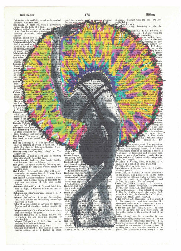 Artnwordz Tutu Colorful Ballerina Original Dictionary Page Pop Art Print Poster