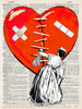 Artnwordz On the Mend Heart Dictionary Page Wall Art Print