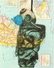 Artnwordz Blowfish Diver Atlas Sheet Pop Art Wall or Desk Art Print Poster