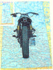 Artnwordz Motorcycle Back Original Atlas Sheet Pop Art Wall or Desk Art Print Poster
