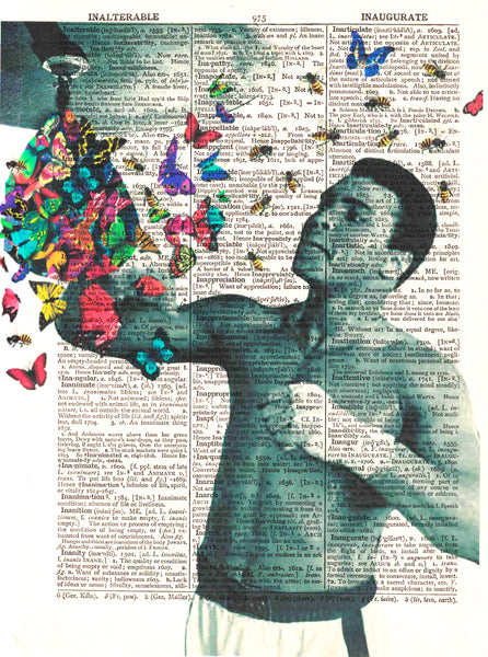 Artnwordz Float and Fly Dictionary Page Art