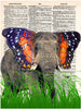 Artnwordz Elephfly Elephant With Butterfly Ears Original Dictionary Sheet Pop Art Wall or Desk Art Print Poster