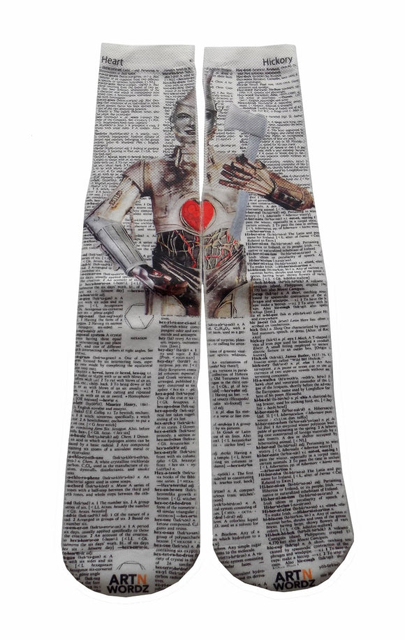 Artnwordz Tin-3PO Unisex Dictionary Art Socks