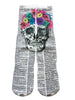 Artnwordz Flower Skull Unisex Dictionary Art Socks