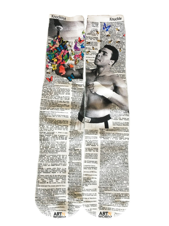 Artnwordz Ali Butterfly Unisex Dictionary Art Socks