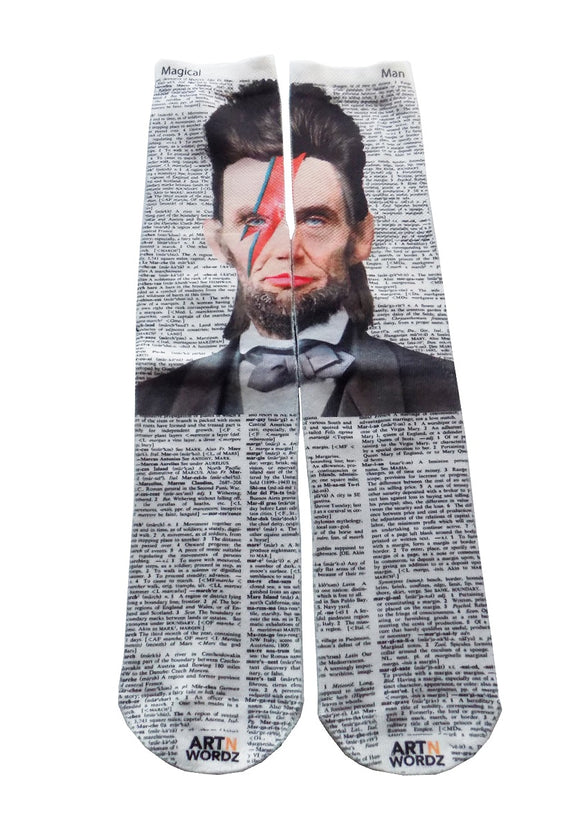 Artnwordz Ziggy Lincoln Unisex Dictionary Art Socks