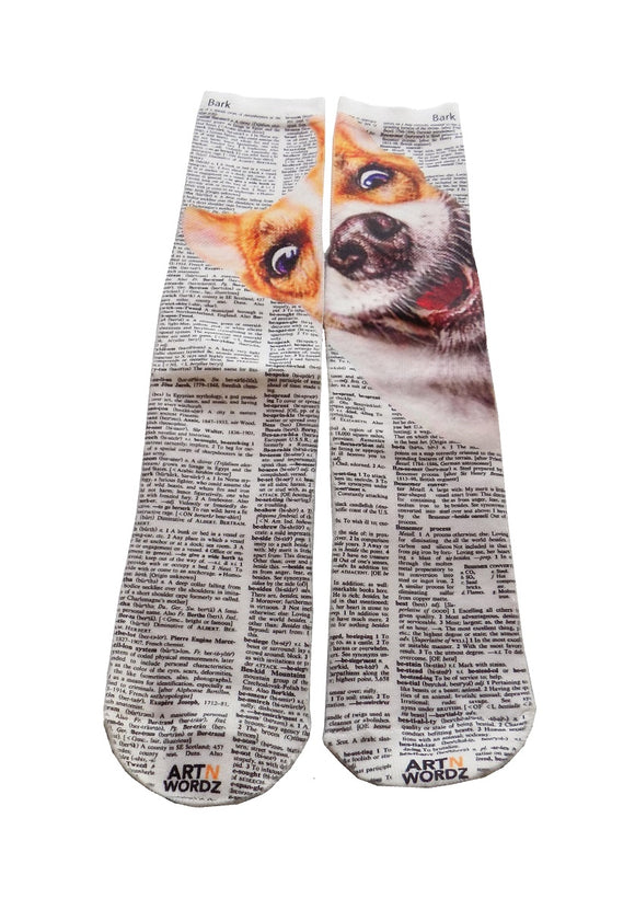 Artnwordz Woof Dog Unisex Dictionary Art Socks