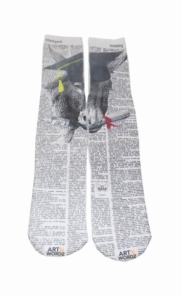 Artnwordz The Smart Ass Donkey Unisex Dictionary Art Socks