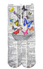 Artnwordz Butterfly Net Unisex Dictionary Art Socks