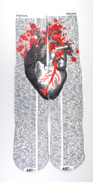 Artnwordz Garden Heart Unisex Dictionary Art Socks