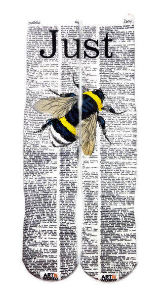 Artnwordz Just Bee Unisex Dictionary Art Socks