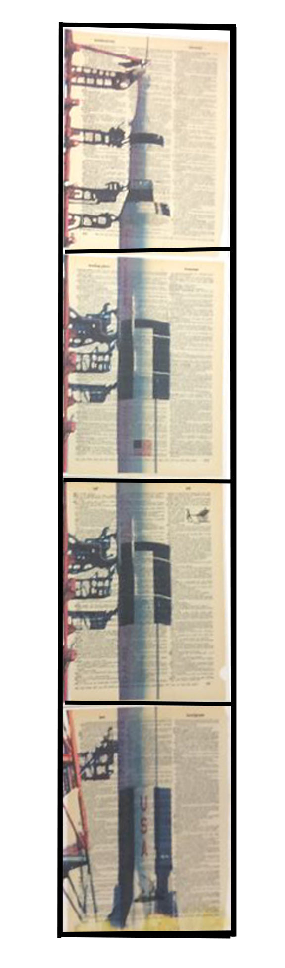 Apollo 11 Rocket 4 Piece Linked Dictionary Art