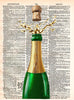 Artnwordz Champagne Pop Original Dictionary Sheet Pop Art Wall or Desk Art Print Poster