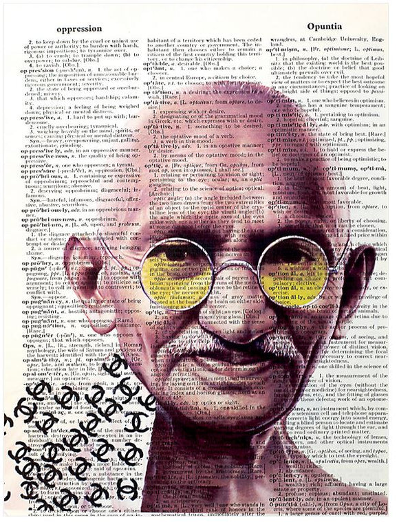 Artnwordz Gandhi Chanel Original Dictionary Sheet Pop Art Wall or Desk Art Print Poster
