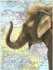 Artnwordz Half Packaderm Elephant Original Atlas Sheet Original Pop Art Wall or Desk Art Print Poster