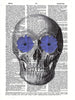 Artnwordz His Skull Blue Flower Eyes Original Dictionary Sheet Pop Art Wall or Desk Art Print Poster