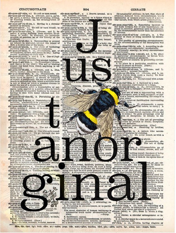 Artnwordz Just Bee An Original Dictionary Sheet Pop Art Wall or Desk Art Print Poster