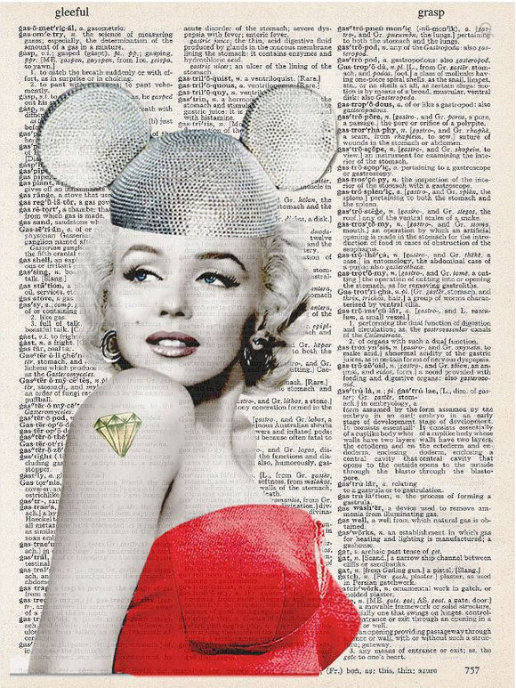 Artnwordz Forever Marilyn Original Dictionary Sheet Pop Art Wall or Desk Art Print Poster