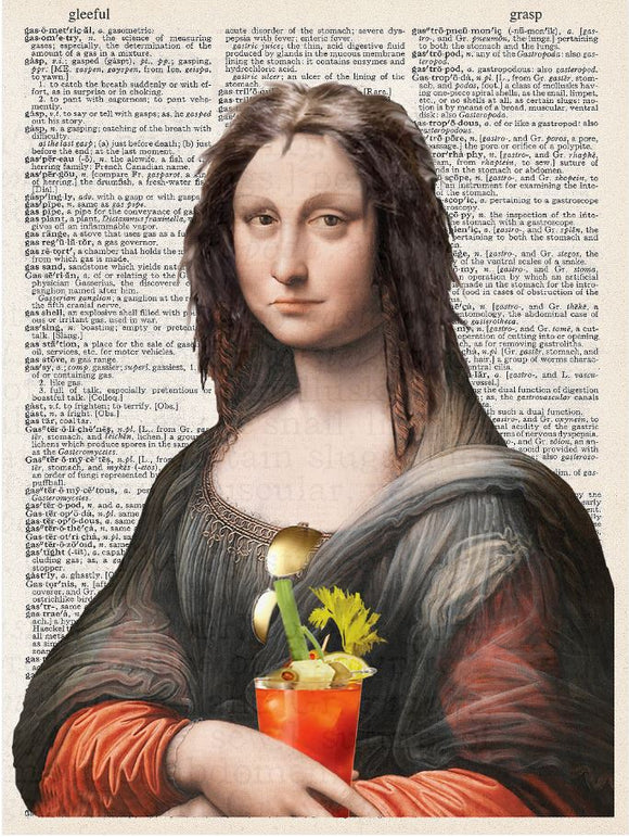 Artnwordz Morning Lisa Original Dictionary Sheet Pop Art Wall or Desk Art Print Poster