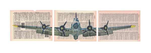 B17 Airplane Bomber 3 Piece Linked Dictionary Art