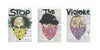 Stop The Violence Three Stooges 3 Piece Linked Dictionary Art