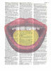 Lips 4 Piece Quad Linked Dictionary Art