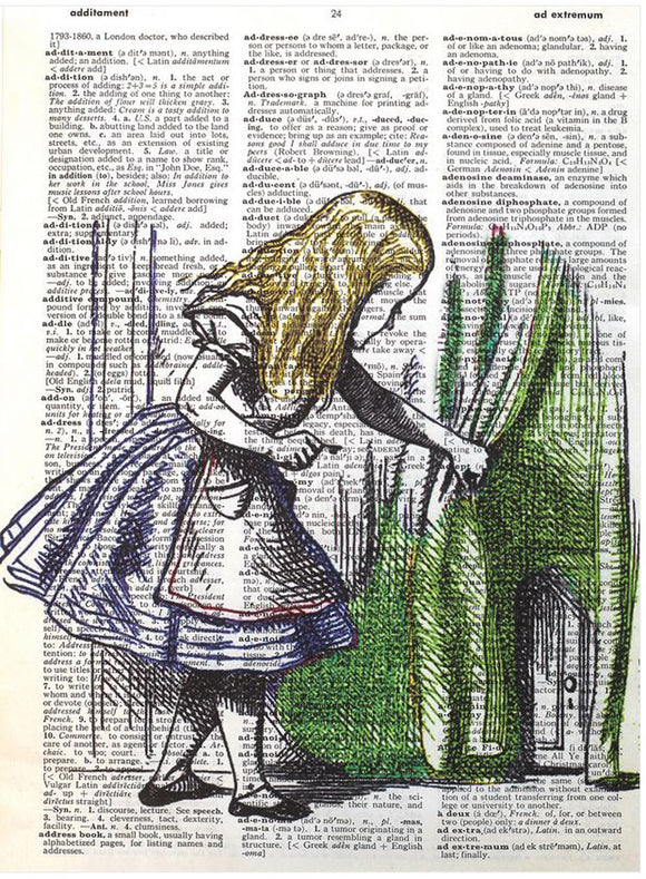 Artnwordz Alice Door Original Dictionary Sheet Pop Art Wall or Desk Art Print Poster