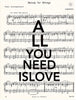 Artnwordz All You Need Is Love Original Music Sheet Pop Art Wall or Desk Art Print Poster