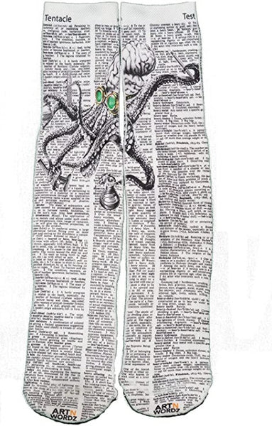 Artnwordz Mad Scientist Octopus Unisex Dictionary Art Socks