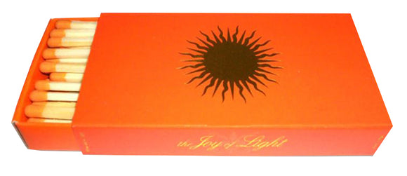 The Joy of Light Designer Matches Gold Sun on Orange Embossed 4
