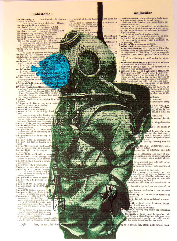 Artnwordz Blowfish Diver Dictionary Sheet Pop Art Wall or Desk Art Print Poster
