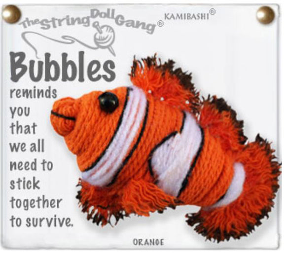 Kamibashi Bubbles The Clown Fish The Original String Doll Gang Keychain Clip