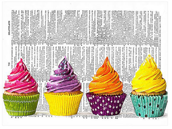 Artnwordz Cupcakes Original Dictionary Sheet Pop Art Wall or Desk Art Print Poster