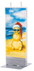Flatyz Handmade Lithuanian Twin Wick Unscented Thin Flat Candle - Christmas Sandman on Beach