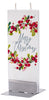 Flatyz Handmade Lithuanian Twin Wick Unscented Thin Flat Candle - Merry Christmas Wreath with Berries