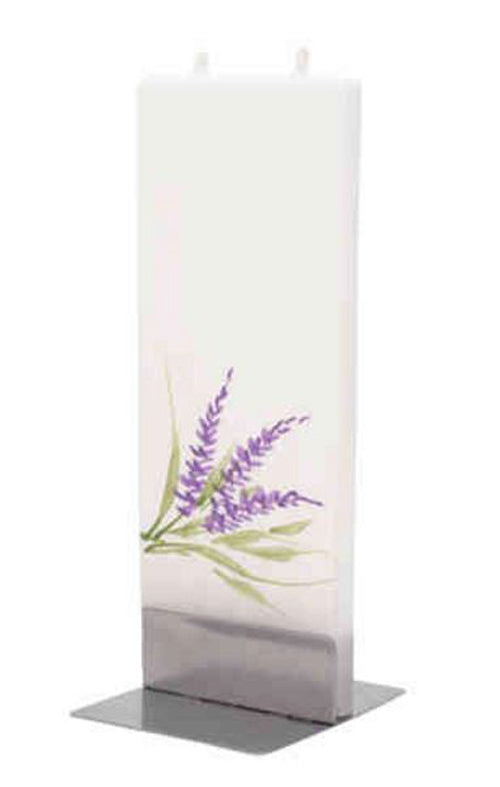 Flatyz Handmade Twin Wick Unscented Thin Flat Candle- Lavender Flower