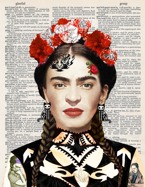 Artnwordz Free To Bee Frida Dictionary Page Wall Art Print