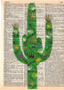 Artnwordz Fancy Cactus Dictionary Page Wall Art Print