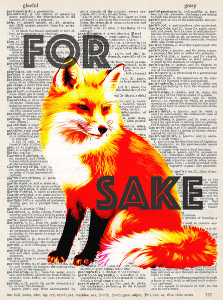 Artnwordz For Fox Sake Dictionary Page Wall Art Print