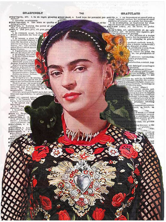 Artnwordz Frida Nature Original Dictionary Sheet Pop Art Wall or Desk Art Print Poster