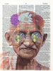 Artnwordz Gandhi Flower Child Original Dictionary Sheet Pop Art Wall or Desk Art Print Poster
