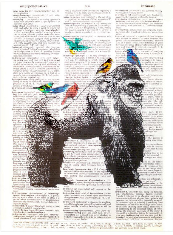 Artnwordz Gorilla Birds Original Dictionary Sheet Pop Art Wall or Desk Art Print Poster
