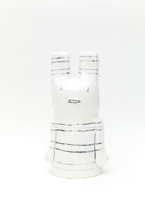 Hazy Mae Mamo Bright White Ceramic Cookie Jar