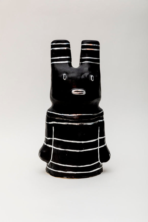 Hazy Mae Mamo Satin Black Ceramic Cookie Jar