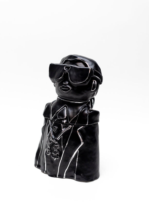Hazy Mae Karl Satin Black Ceramic Cookie Jar