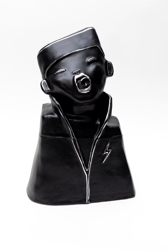 Hazy Mae Grace Satin Black Ceramic Cookie Jar