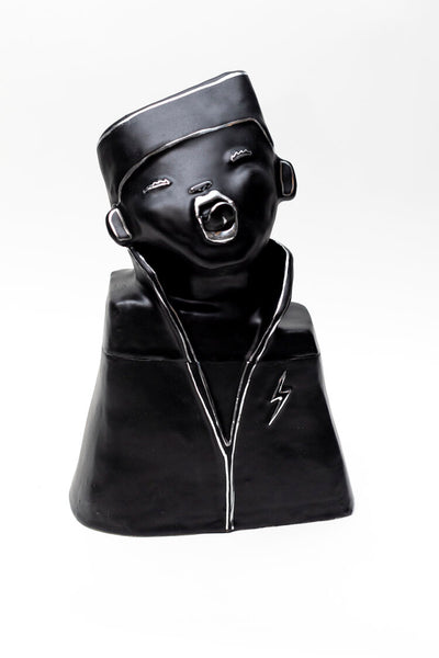 Hazy Mae Grace Satin Black Ceramic Cookie Jar