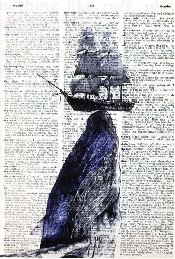 Artnwordz Hydraulic Press Whale Original Dictionary Sheet Pop Art Wall or Desk Art Print Poster