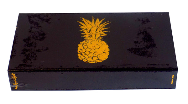 The Joy of Light Designer Matches Gold Pineapple on Black Embossed 4" Collectible Matchbox